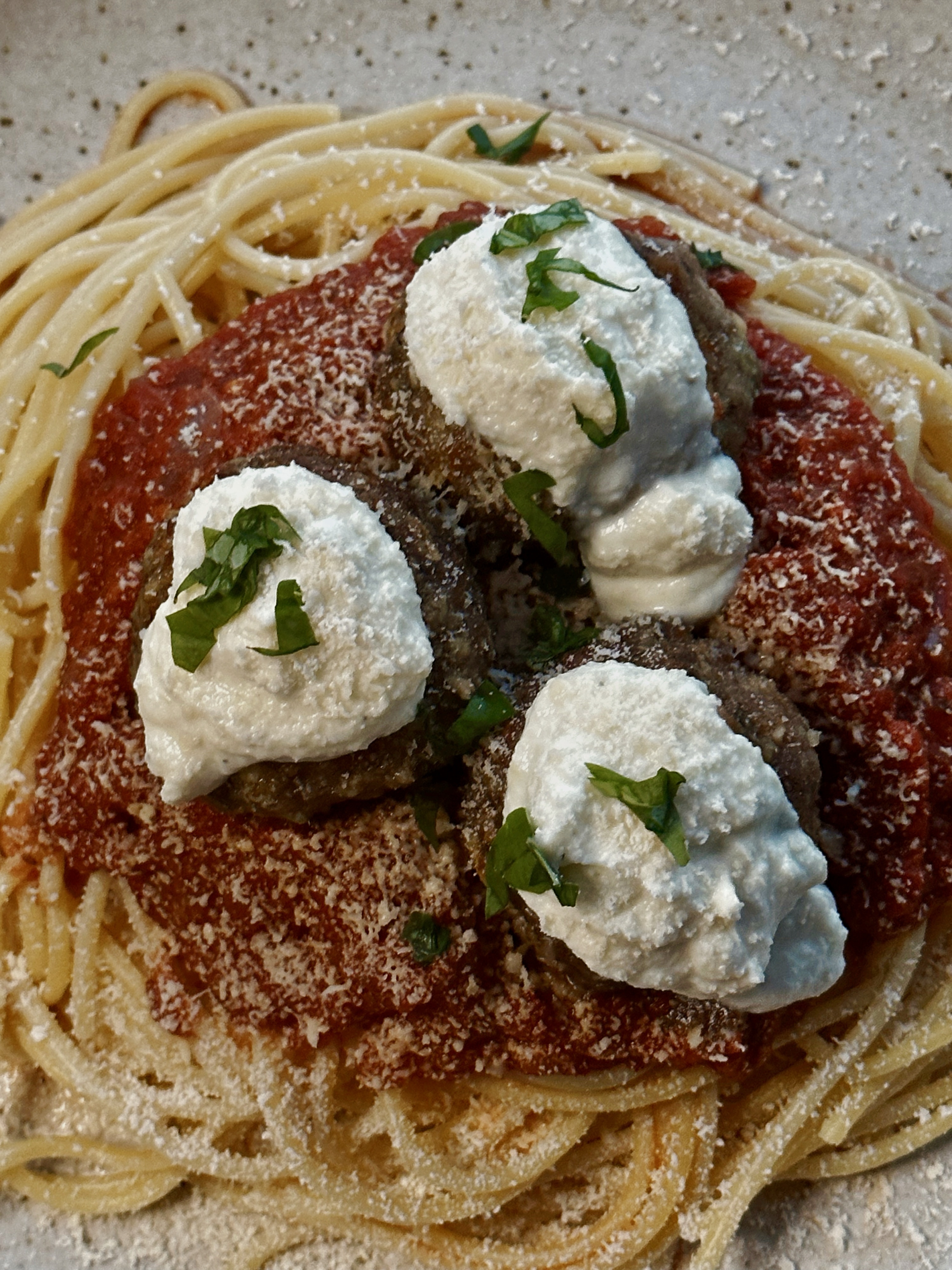 Spicy Arrabbiata Meatballs & Whipped Ricotta
